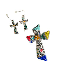 Load image into Gallery viewer, Pendant Designer Cross with bead accents
