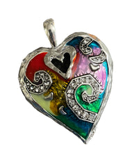 Load image into Gallery viewer, Pendant Multicolor Designer Heart With Crystal Accents

