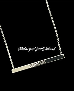 Necklace ~ Silvertone Message ~ Fearless ❤️